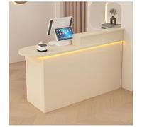 Mostrador de Recepción Compacto Con Cajones Con Cerradura Y Gabinete de Almacenamiento Mesa Mostradors Recepcións Con Manijas de Hardware Resistentes Guías de Deslizamiento Silencioso Y Bisagras