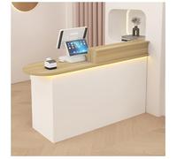 Mostrador de Recepción Compacto Con Cajones Con Cerradura Y Gabinete de Almacenamiento Mesa Mostradors Recepcións Con Manijas de Hardware Resistentes Guías de Deslizamiento Silencioso Y Bisagras