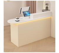 Mostrador de Recepción Compacto Con Cajones Con Cerradura Y Gabinete de Almacenamiento Mesa Mostradors Recepcións Con Manijas de Hardware Resistentes Guías de Deslizamiento Silencioso Y Bisagras