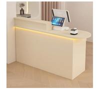 Mostrador de Recepción Compacto Con Cajones Con Cerradura Y Gabinete de Almacenamiento Mesa Mostradors Recepcións Con Manijas de Hardware Resistentes Guías de Deslizamiento Silencioso Y Bisagras