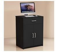 Mostrador de Recepción Compacto Mostrador de Caja Tablero de Estante de 16mm de Grosor Rieles Guía Silenciosos Tres Secciones Bisagras Puerta Con Amortiguación Hidráulica Y Protección Antipinzamiento