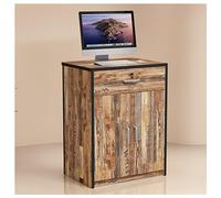 Mostrador de Recepción Compacto Mostrador de Caja Tablero de Estante de 16mm de Grosor Rieles Guía Silenciosos Tres Secciones Bisagras Puerta Con Amortiguación Hidráulica Y Protección Antipinzamiento