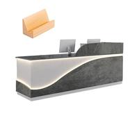 Mostrador De Recepción Con Bandeja Para Teclado, Amplio Espacio De Almacenamiento, Orificios Para La Gestión De Cables, Mostrador De Oficina, Tienda Minorista, Mesa De Vestíbulo(B,LEFT_180X60X100CM)