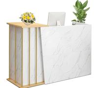 Mostrador de Recepción con Cajón Cerradura Gabinete de Cajero Mueble para Tiendas Oficina Clínica Vestíbulo Bar Estética Peluquería Supermercado Moderna y Compacta(Size:140cm,Color:color marped)