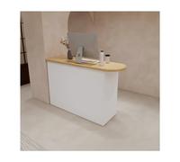 Mostrador de recepción con cajón con cerradura, diseño de rejilla abierta para cajero y venta al por menor, mesa de exhibición ne Negozio (A2 80 cm)