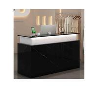 Mostrador de recepción con cajón con cerradura, elegante escritorio de ventas para oficina, vestíbulo, salón, diseño de madera blanca, escritorio frontal de 100 cm