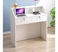 Mostrador De Recepción con Cajón con Cerradura, Mesa De Caja Minorista, Registradora Multifuncional para Salones De Belleza y Tiendas De Ropa