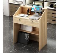 Mostrador de recepción, mostrador Frontal con cajón con Cerradura y luz, mostrador minorista para Caja, Escritorio de Madera para computadora para Oficina, vestíbulo, Tienda de Ropa, salón