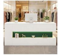 Mostrador de recepción con luz LED y Sistema Oculto de gestión Des Cables, mostrador Des Caja con estantes, mostradors dees recepción pequeño, mostradores para Tiendas,B Right,110x55x90cm