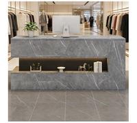 Mostrador de recepción con luz LED y Sistema Oculto de gestión Des Cables, mostrador Des Caja con estantes, mostradors dees recepción pequeño, mostradores para Tiendas,J Left,150x55x90cm