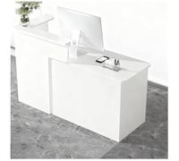 Mostrador de Recepción de Esquina Curva Con Cajones Con Cerradura Y Gabinetes de Almacenamiento Mesa Mostradors Recepcións Con Orificios de Acceso For Cables Pretaladrados Y Alta Capacidad de Carga