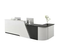 Mostrador De Recepción En Forma De L con Bandeja para Teclado, Luz LED, Gran Espacio De Almacenamiento，Adecuado para Salones De Belleza Y Hoteles(Black,Right_160X60X100CM)