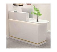 Mostrador de recepción en forma de L con cajón con cerradura - Recepción al por menor para tiendas de ropa, salones de belleza, tiendas - Elegante acabado blanco lado derecho 80 cm