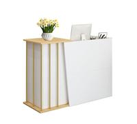 Mostrador De Recepción Exquis, Escritorio De Recepción Estilo Mármol, Mesa De Recepción con Cajón Cerradura, Gabinete De Cajero para Oficina Clínica Peluquería