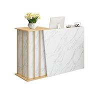 Mostrador De Recepción Exquis, Escritorio De Recepción Estilo Mármol, Mesa De Recepción con Cajón Cerradura, Gabinete De Cajero para Oficina Clínica Peluquería