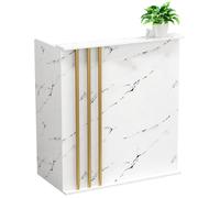 Mostrador de recepción moderno blanco con cajones con cerradura para tienda de conveniencia, tienda de ropa, barbería, hotel, pequeño escritorio minorista con gabinetes