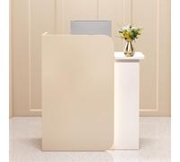Mostrador de Recepción Moderno con Encimera, Mostrador de Recepcionista Todo-en-Uno con Cajones & Iluminación Ambiental LED, Elegante Mostrador de Pago para Oficina Hogar, Salón, Spa, Lobby & Tienda