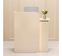 Mostrador de Recepción Moderno con Encimera, Mostrador de Recepcionista Todo-en-Uno con Cajones & Iluminación Ambiental LED, Elegante Mostrador de Pago para Oficina Hogar, Salón, Spa, Lobby & Tienda