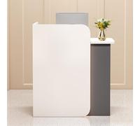 Mostrador de Recepción Moderno con Encimera, Mostrador de Recepcionista Todo-en-Uno con Cajones & Iluminación Ambiental LED, Elegante Mostrador de Pago para Oficina Hogar, Salón, Spa, Lobby & Tienda