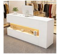 Mostrador de recepción Moderno con Luces LED, Mostrador de recepción con gestión Des Cables Oculta, Mostradores Des Caja Cons cajón Cons Cerradura para Tiendas minoristas,O Left,110x55x90cm