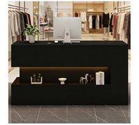 Mostrador de recepción Moderno con Luces LED, Mostrador de recepción con gestión Des Cables Oculta, Mostradores Des Caja Cons cajón Cons Cerradura para Tiendas minoristas,L Left,160x55x90cm