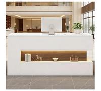 Mostrador de recepción Moderno con Luces LED, Mostrador de recepción con gestión Des Cables Oculta, Mostradores Des Caja Cons cajón Cons Cerradura para Tiendas minoristas,D Right,110x55x90cm
