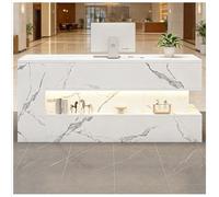 Mostrador de recepción Moderno con Luces LED, Mostrador de recepción con gestión Des Cables Oculta, Mostradores Des Caja Cons cajón Cons Cerradura para Tiendas minoristas,G Right,150x55x90cm