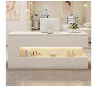Mostrador de recepción Moderno con Luces LED, Mostrador de recepción con gestión Des Cables Oculta, Mostradores Des Caja Cons cajón Cons Cerradura para Tiendas minoristas,M Right,150x55x90cm