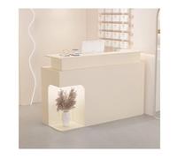 Mostrador de recepción, mostrador de venta al por menor, cajero, mesa de casillero de oficina con cable de cajones, elegante escritorio de recepción moderno blanco con mostrador frontal abierto