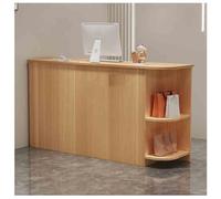 Mostrador de recepción, mostrador de venta al por menor, cajero, mesa de casillero de oficina con cable de cajones, (mostrador compacto con cajón con cerradura y estantes abiertos, escritorio de