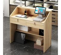 Mostrador de recepción, mostrador Frontal con cajón con Cerradura y luz, mostrador minorista para Caja, Escritorio de Madera para computadora para Oficina, vestíbulo, Tienda de Ropa, salón