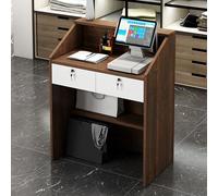 Mostrador de recepción, mostrador Frontal con cajón con Cerradura y luz, mostrador minorista para Caja, Escritorio de Madera para computadora para Oficina, vestíbulo, Tienda de Ropa, salón