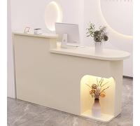 Mostrador de recepción, mostrador Frontal con cajones con Cerradura, Gran Ahorro de Espacio, Mesa de recepción de Gran Capacidad para Oficina en casa y Oficina (Beige R, 80 cm/31,4 Pulgadas)