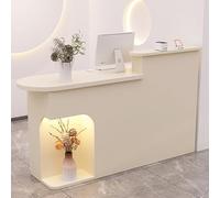Mostrador de recepción, mostrador Frontal con cajones con Cerradura, Gran Ahorro de Espacio, Mesa de recepción de Gran Capacidad para Oficina en casa y Oficina (Beige L, 80 cm/31,4 Pulgadas)