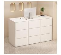 Mostrador de recepción para centro de belleza con cajones, escritorio para tienda de ropa, mesa de caja registradora para hotel y recepción de negocios (C, 100 cm)