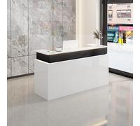 Mostrador de recepción para hacer la compra, escritorio de madera adecuado para oficinas y salones, diseño compacto para espacios pequeños