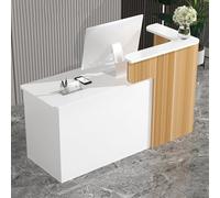 Mostrador Mostrador Recepcion Mostrador De Ventas Mostrador De RecepcióN PequeñO para Oficina ClíNica VestíBulos Bar con Espacios De Almacenamiento Cajones con Cerradura(Light Walnut-L,120*60*75CM)