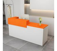 Mostrador Recepción Moderno en MDF, 100 a 240 cm Mueble de Oficina con Cajón y Estantes Abiertos, Ideal para Tiendas, Salones, Consultorios y Recepciones