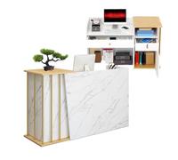 Mostradores para Tiendas De Ropa, Mostrador Recepcion Grande, Mostrador De Venta para Caja Y Venta Al Por Menor, Mesa De RecepcióN con Cajones con Cerradura Recepciones Peluqueria Marble Color 100cm