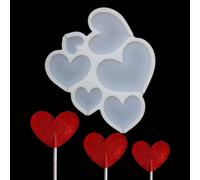 mostsom 2 moldes de silicona con forma de corazón para hacer piruletas, moldes para hornear pasteles, caramelos, chocolate, barras, accesorios de cocina, herramientas de decoración (E_ corazón de