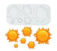 mostsom Molde de encaje de silicona con forma de sol para decoración de magdalenas, fondant, alfombrilla de impresión de azúcar, molde para manualidades (H_ Sol)