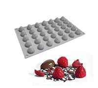 mostsom Molde de silicona de frambuesa 3D de 35 cavidades para fondant, chocolate, caramelo, pasta de goma, arcilla polimérica, resina, cocina, hornear, azúcar, manualidades, pasteles, cupcakes,