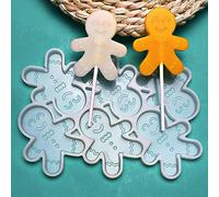 mostsom Molde de silicona para piruletas de hombre de jengibre, molde para fondant, molde de chocolate y caramelo, utensilios para hornear, 2 unidades (L_Hombre de jengibre)