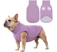 Mosucoirl Suéteres para Perros Suéter Mascotas, Suéter para Perros con Cuello de Tortuga Ropa para Perro cálida Vestido pequeños y medianos XS-4XL (Púrpura, L)