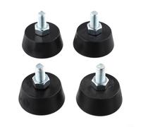 MoSundi 4pcs M10 Metal Nivelación Tornillo Pies Antideslizante Fijo Apoyo Almohadillas para Bicicleta Ejercicio Equipo Fitness Negro