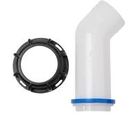 MoSundi Adaptador de grifo de salida de plástico para tanque de agua de lluvia IBC de 1000 L, rosca de 55 mm y 60 mm, uso agrícola e industrial, blanco/negro