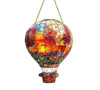 MoSundi Atrapasoles con diseño de globo aerostático para ventanas al aire libre o decoración del hogar, 20 x 15 cm, acrílico, arcoíris, para hacer jardín, boda, patio, seguro para pájaros