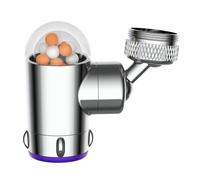 MoSundi Boquilla aireadora de grifo de agua con rotación de 720° para lavabo de baño, burbujeador de doble función con colador de suciedad integrado, ABS + latón, plateado