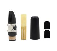 MoSundi Boquilla de plástico para clarinete con hebilla de tapa de caña y almohadillas, juego de accesorios para principiantes y profesionales, color negro