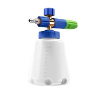 MoSundi Botella de spray de espuma de alta presión de 1000 ml, aleación de aluminio PA Foamer lavado de coches, limpieza de jardín, paredes y azul+blanco
